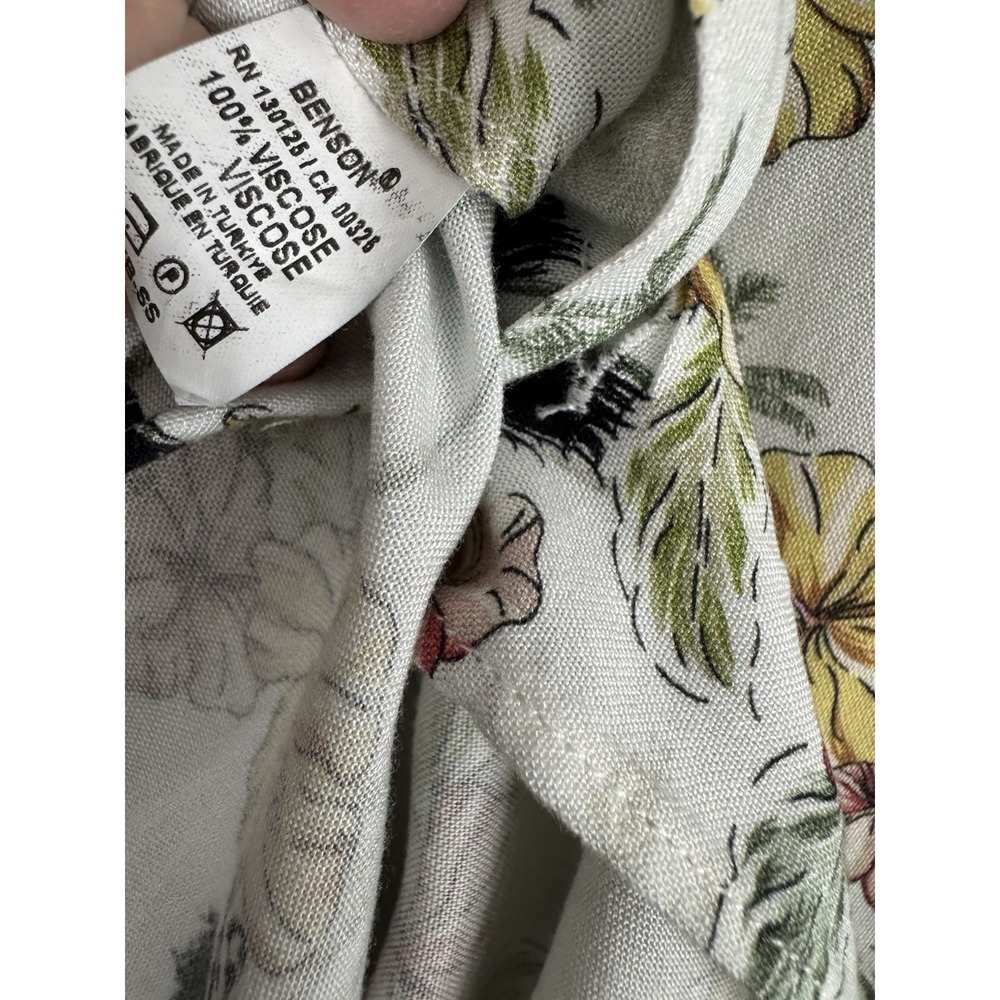Benson Men's Tropical Floral Button Up Shirt Small NWT Hawaiian Shirt Palm Print - Picture 5 of 6